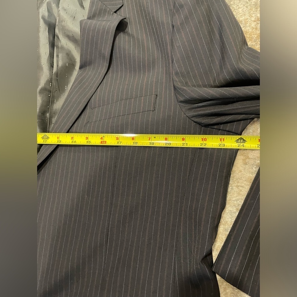 Ezra K Signature Gold Super 120’s Wool Suit Blue Jacket 46L Pants 40L Italy EUC - Picture 10 of 16